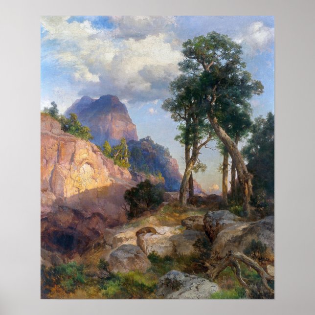 Moran - Löwe im Grand Canyon Poster (Vorne)