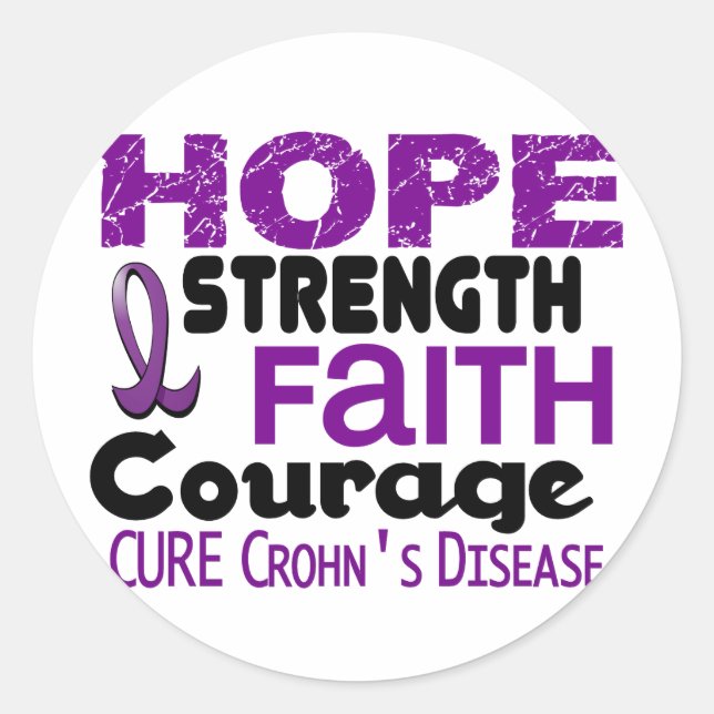 Morbus Crohn HOPE 3 Runder Aufkleber (Vorderseite)