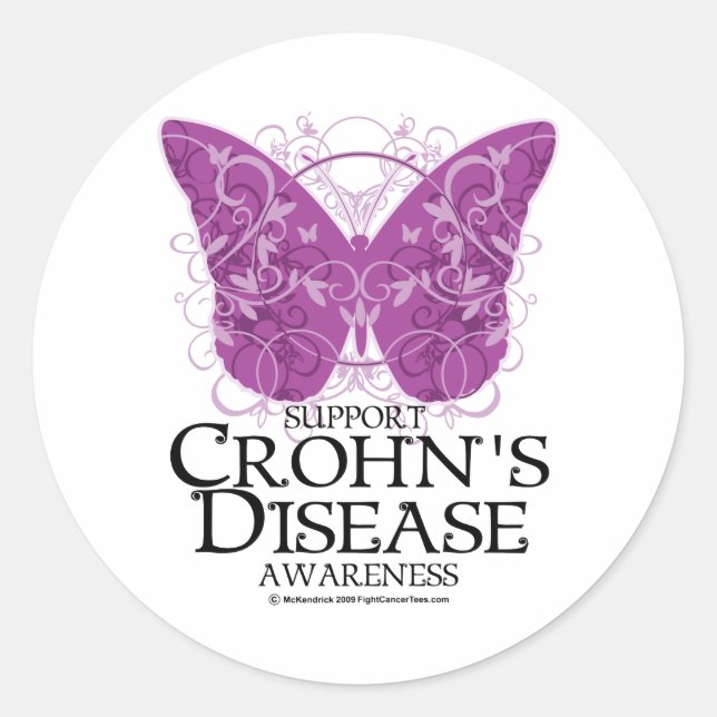 Morbus Crohn Runder Aufkleber (Vorderseite)