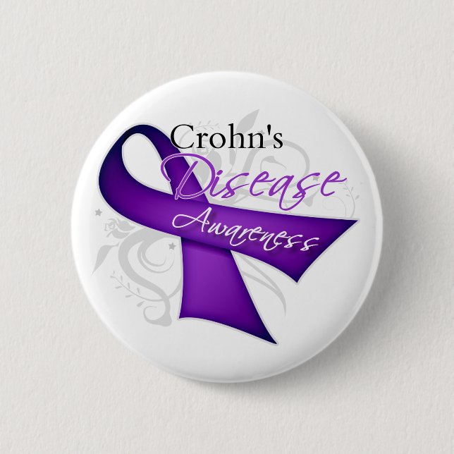 Morbus Crohn's Disease Awareness Ribbon Button (Vorderseite)