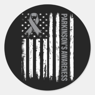 Morbus Parkinson-Bewusstseins-Schleife Amerikanisc Runder Aufkleber
