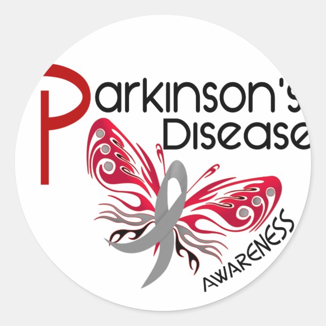 Morbus Parkinsons BUTTERFLY 3.1 Runder Aufkleber (Vorderseite)