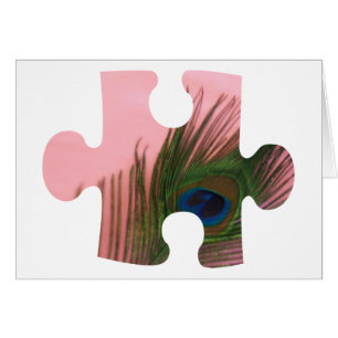 Morceau rose de puzzle de plume de paon