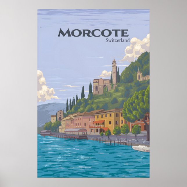Morcote Schweiz Reiseplakat Poster (Vorne)