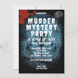 Mord an Whodunit mystery blutigen Party 40. 50. 60 Einladung