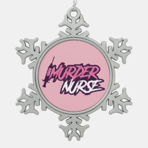 Mord-Krankenschwester-Schneeflocke-Verzierung Schneeflocken Zinn-Ornament