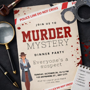 Mord-Mysterium-Party, Detektiv-Thema, Tatort Einladung