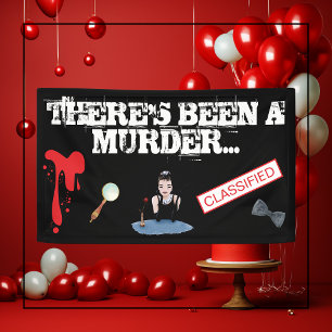 Mord Mystery Birthday Party BLOODY Banner