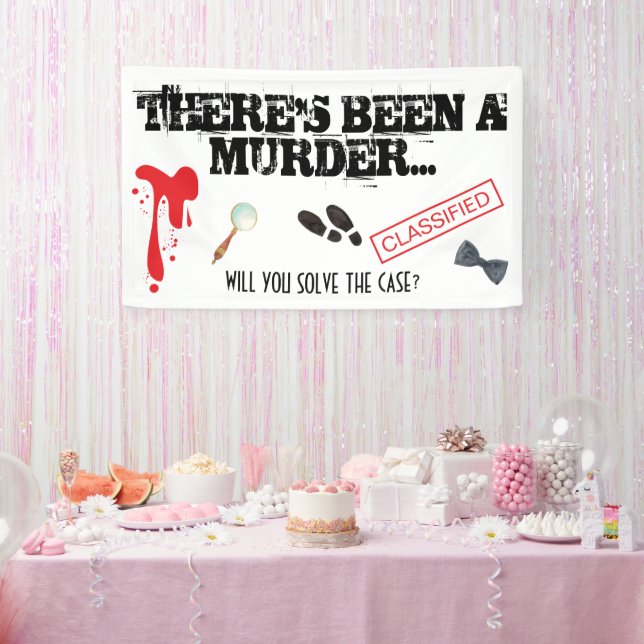 Mord Mystery Birthday Party BLOODY Banner (Party)