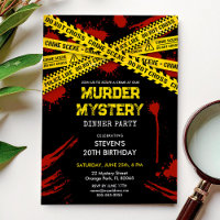 Mord Mystery Birthday Party mit Blutflecken