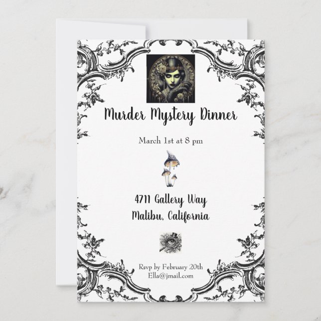 Mord Mystery Dinner Einladung (Vorderseite)