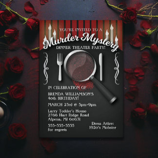 Mord Mystery Dinner Theater Party Einladung