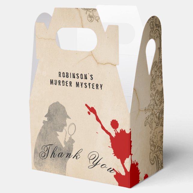 Mord Mystery Gable Box Papier Thema Geschenkschachtel (Geöffnet)