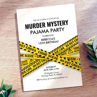 Mord Mystery Pajama Geburtstagsparty Einladung