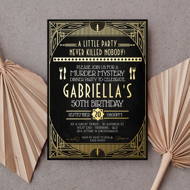 Mord Mystery Party Geburtstagsfoil Einladung (Von Creator hochgeladen)