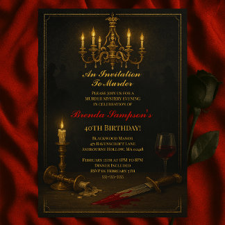 Mord Mystery Party mit Vintagem gotischem Thema Einladung