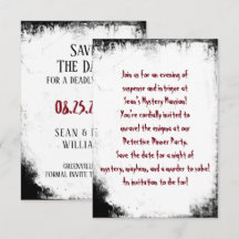 Mord Mystery Save the Date Party