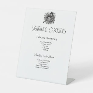 Mord Mystery Signature Cocktails Sockelschild