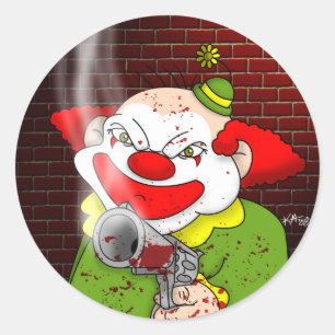 Mörder-Clown-Aufkleber Runder Aufkleber
