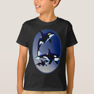 Mörder-Wal-Familien-Oval-Shirt T-Shirt
