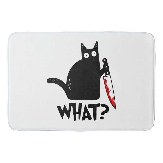 Mörderische Katze mit Messer Badematte (Vorderseite)