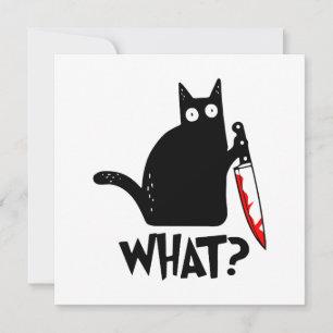 Mörderische Katze mit Messer Einladung