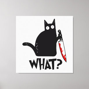 Mörderische Katze mit Messer Leinwanddruck