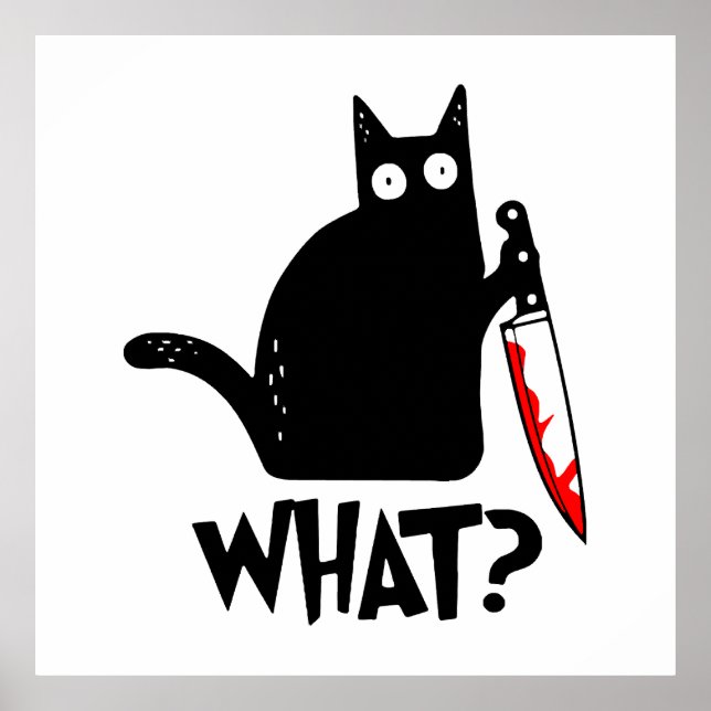 Mörderische Katze mit Messer Poster (Vorne)