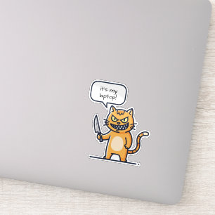 Mörderkatze mit Messer Aufkleber