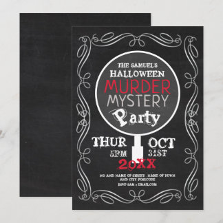 Mördermysterium, Chalkboard-Halloween-Party Einladung