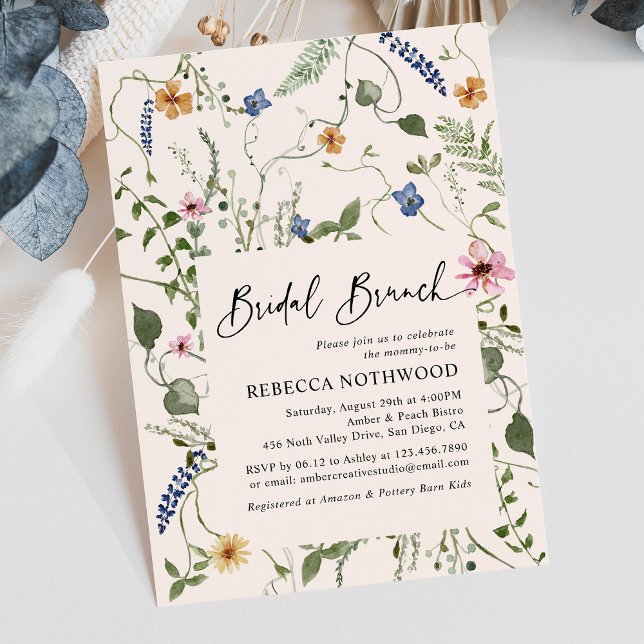 Mordern Boho Wildblumen Bridal Brunch Dusche Einladung (Von Creator hochgeladen)