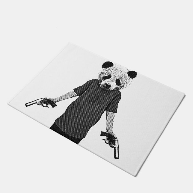 Mörderpanda Fußmatte (Schrägansicht)