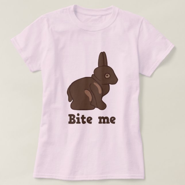 Mordez-moi T-shirt de lapin de chocolat (Design devant)