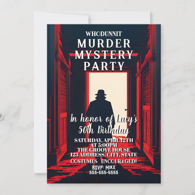 Mordmysterium für Whirlpool-Detektiv Dinner Party Einladung (Vorderseite)