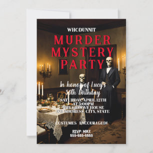 Mordmysterium im Stil der 1950er Jahre - Party Einladung