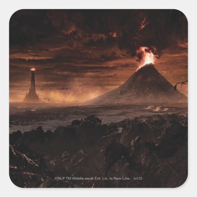 MORDOR™ QUADRATISCHER AUFKLEBER (Vorderseite)