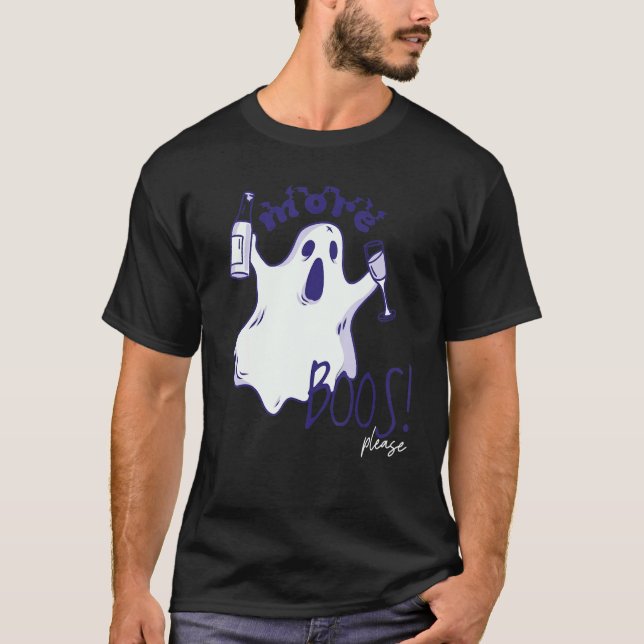 More Boos Please Ghost Beer Drinking  Halloween Gr T-Shirt (Vorderseite)