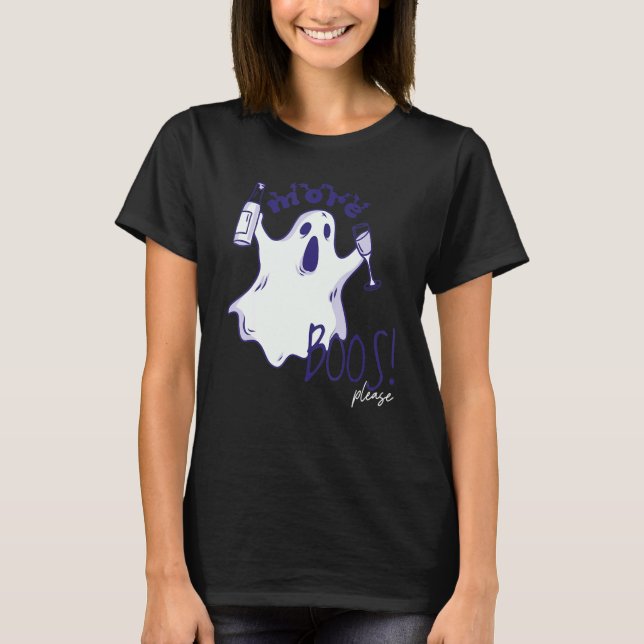 More Boos Please Ghost Beer Drinking  Halloween Gr T-Shirt (Vorderseite)