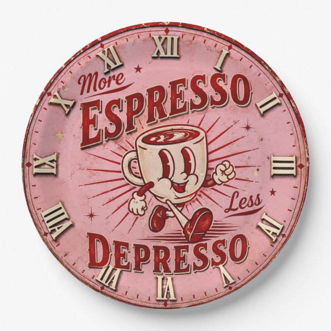 More Espresso Less Depresso Pappteller (Vorderseite)