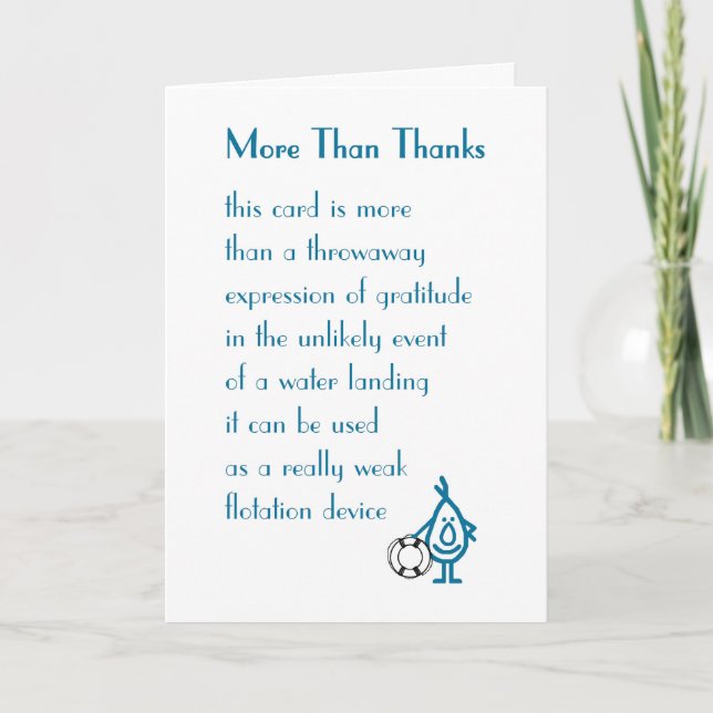 More Than Thanks - un drôle de poème de Merci (Devant)