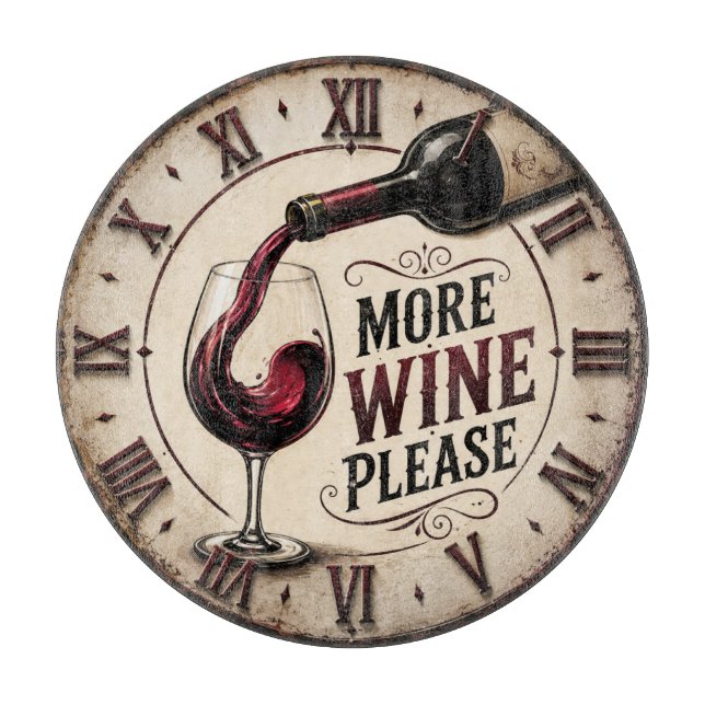 More Wine Please Rustic Vineyard Home Bar Schneidebrett (Vorderseite)