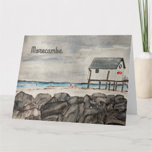 Morecambe Beach Hut Lancashire Badeort Karte