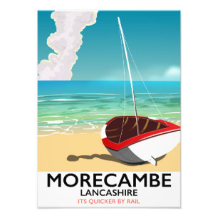 Morecambe, Lancashire Seaside Reiseplakat Fotodruck