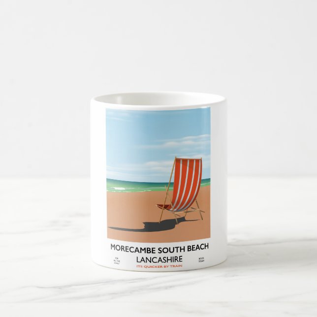 Morecambe South Beach Lancashire Seebadeposter Kaffeetasse (Mittel)