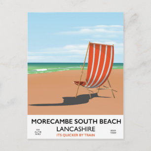Morecambe South Beach Lancashire Seebadeposter Postkarte