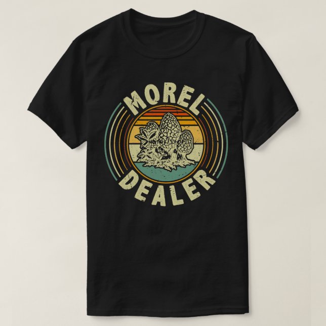 Morel Dealer Retro Morel Mushroom Hunting Foraging T-Shirt (Design vorne)