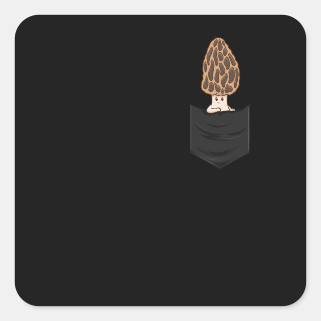 Morel Mushroom Fungi Hunter Mycology Mushroom Quadratischer Aufkleber (Vorderseite)
