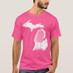 Morel Mushroom Hunter Michigan Karte Morchella T-Shirt