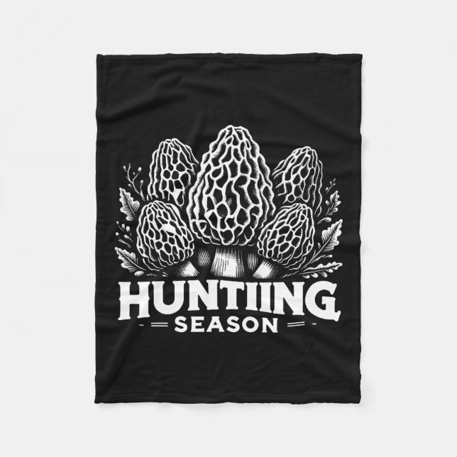 Morel Mushroom Jagdsaison Futter 1 Fleecedecke (Vorderseite)