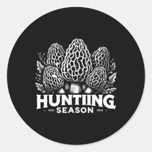 Morel Mushroom Jagdsaison Futter 1 Runder Aufkleber